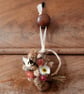 Mini dried flower handmade orange, red and white wreath