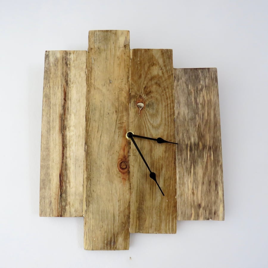 Rustic asymmetrical wall clock