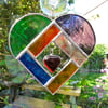 Stained Glass Heart Heart Suncatcher - Multi-coloured