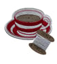 Cup and saucer sew on Patch - Embroidered Patch - Image 5