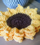 Set of 4 Crochet Sunflower Coasters and Basket  - Image 2