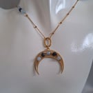 Luna Necklace - Intuition and Emotional Balance - Aquamarine and Sapphire