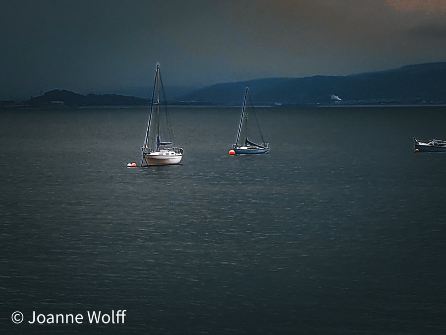 Photographic Image of Stormy Skies Over The Sea at The Mumbles, Swansea Bay 