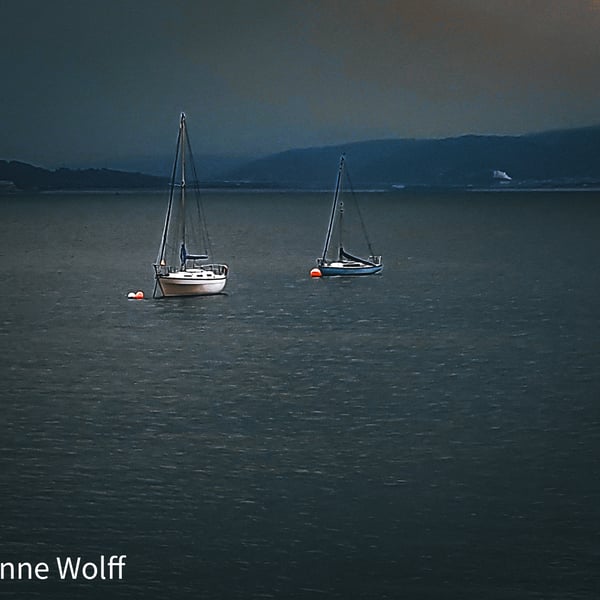 Photographic Image of Stormy Skies Over The Sea at The Mumbles, Swansea Bay 