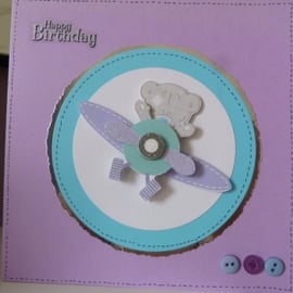 Childs Cute Aeroplane Birthday Card