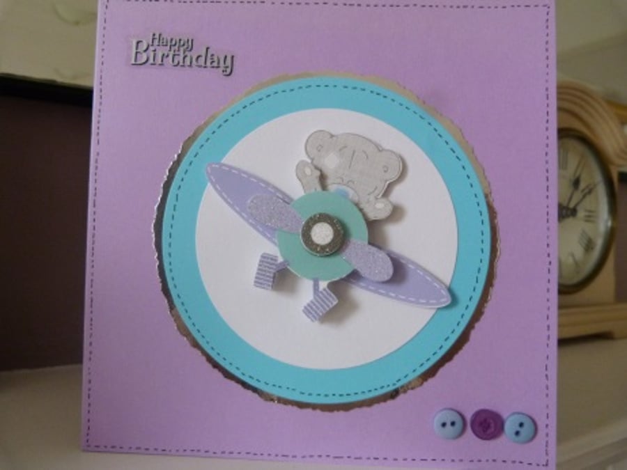 Childs Cute Aeroplane Birthday Card