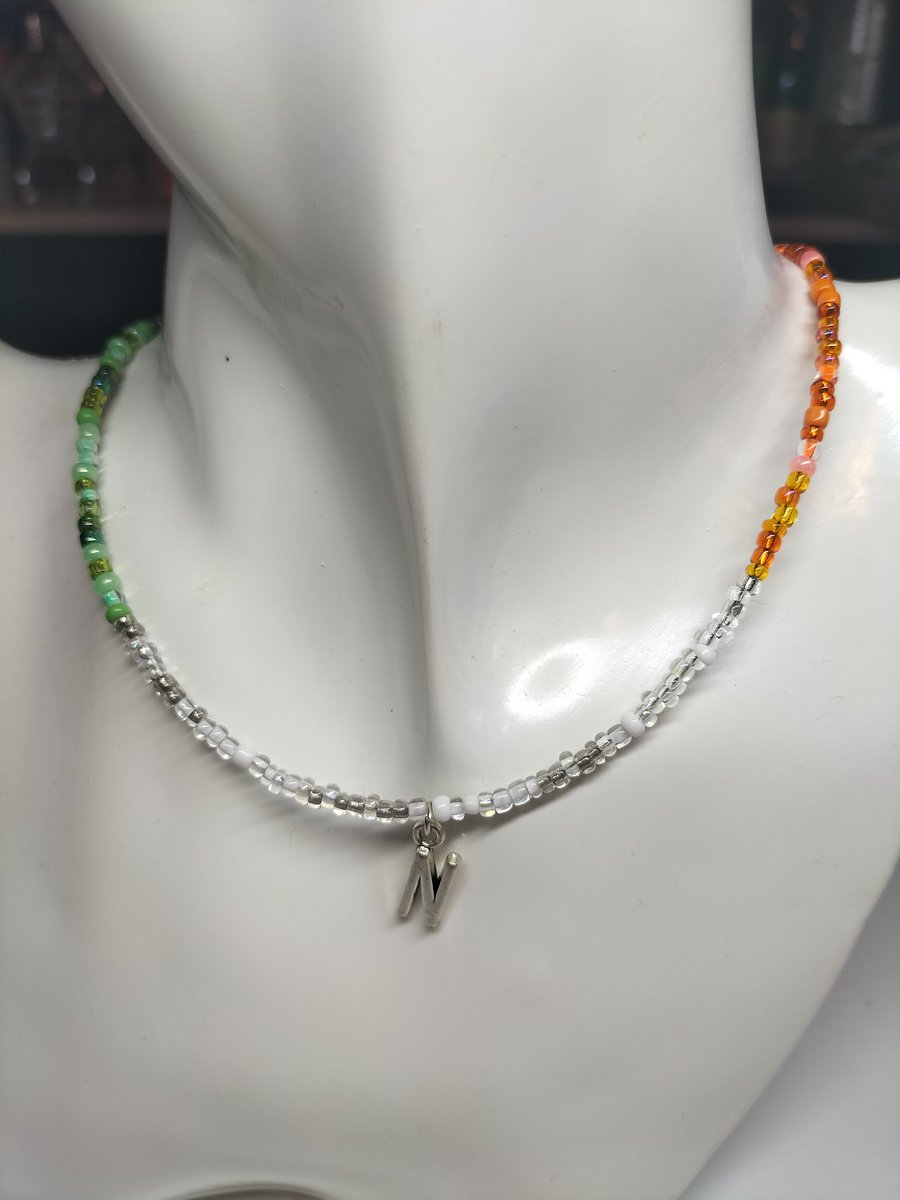 Initial Choker Necklace (Ireland Flag Colours)