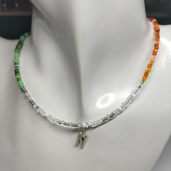 Initial Choker Necklace (Ireland Flag Colours)