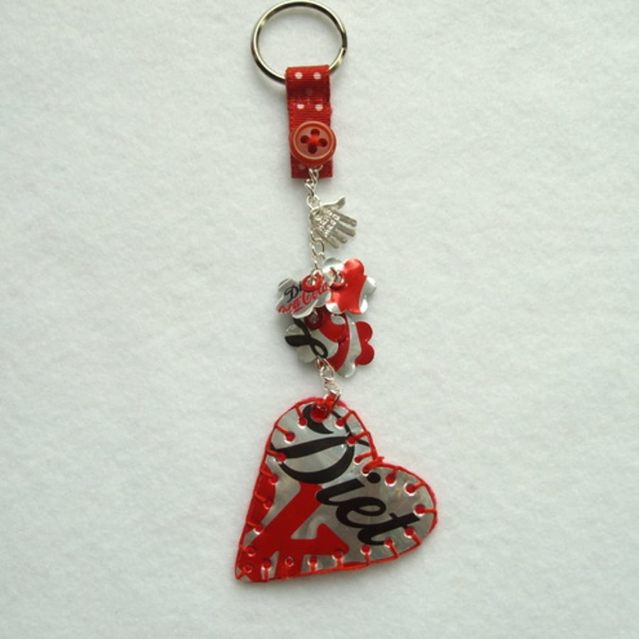 coke heart bag charm/ keyring