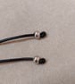 Black Waxed Cord Necklace - Adjustable Minimalist Necklace - 304 Stainless Steel - Image 4