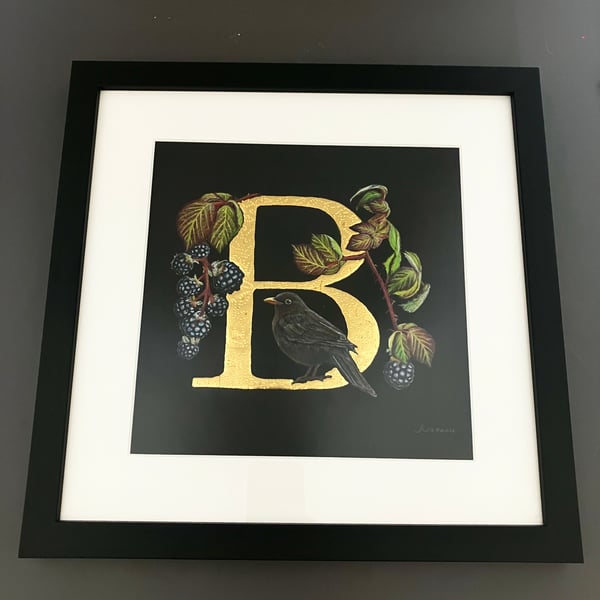 BlackBerry Blackbird Gilded Letter B Artwork 