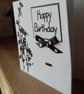 Mono wild flower birthday card - Image 1