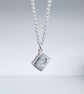 Silver Book Necklace - Personalised Sterling Silver Book Pendant - Handmade  - Image 4