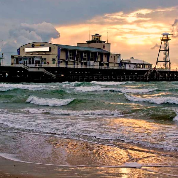 Bournemouth Pier And Beach Dorset England Photograph Print