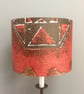 70s 80s Abstract Red Orange Aztec Geometric VIntage fabric Lampshade - Image 4