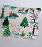 Christmas zipped pouch bag - Romantic winter scene - Dancing couple with swans - Image 2