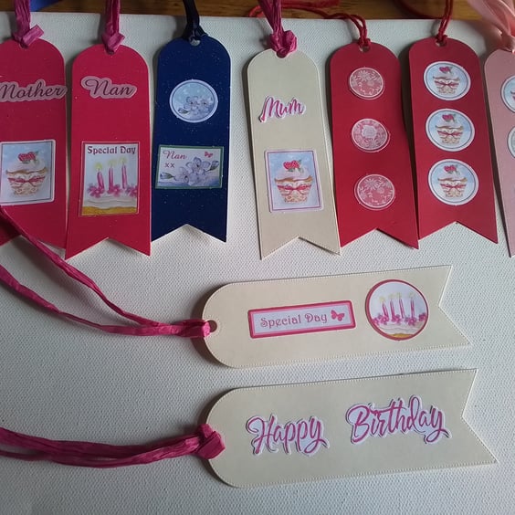 Gift tags. Birthday gift tags. Handmade gift tags. Ref 186
