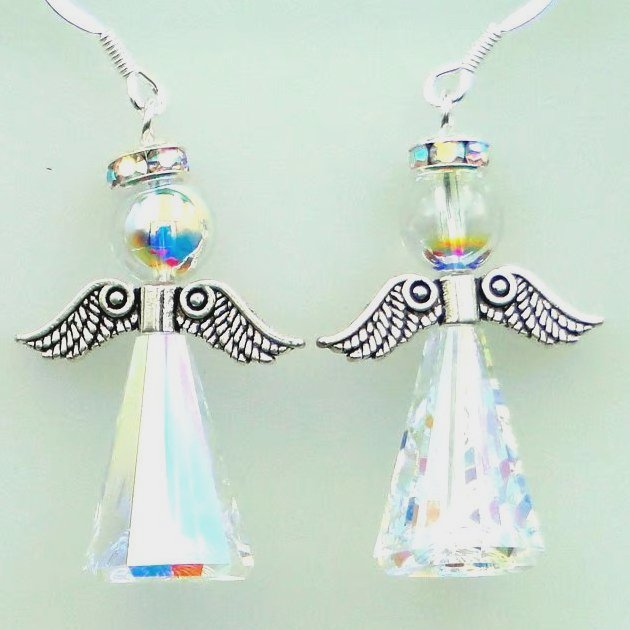 Sparkly Christmas Crystal Angel Earrings   Party wear Present