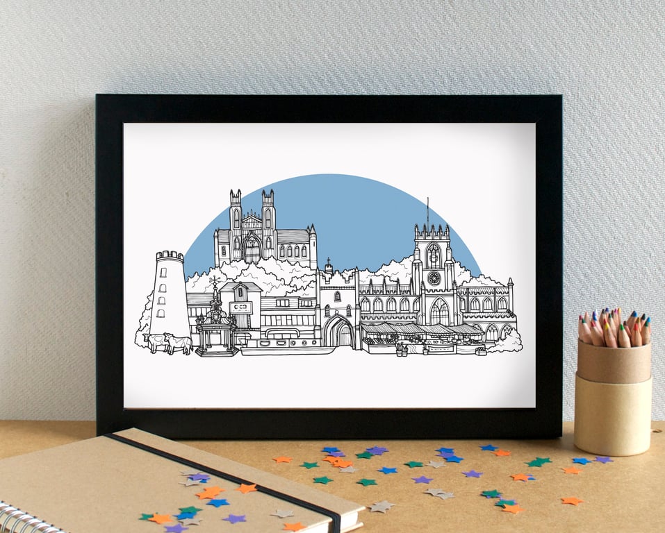 Beverley Skyline Art Print