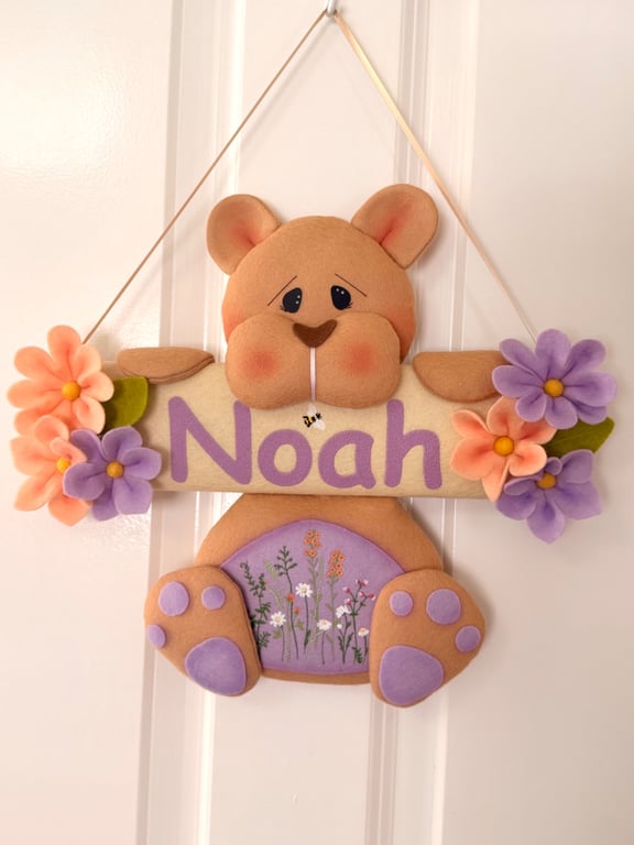 Personalised Bear Door Hanger
