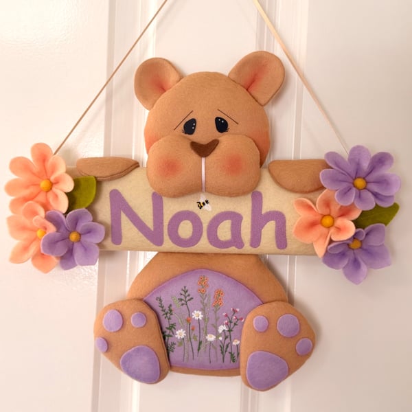Personalised Bear Door Hanger
