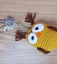 Owl crochet amigurumi keyring bag charm