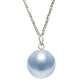 Preciosa Pale Blue Round Pearl Necklace.-Weddings - Something Blue - FREE UK P&P