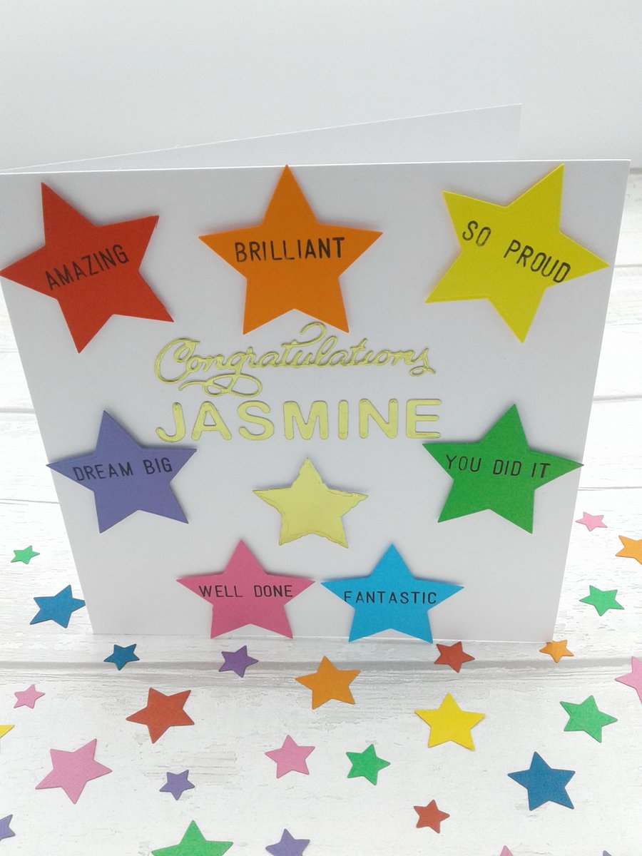 Congratulations card. Exam success card. Graduation card. Personalised card.