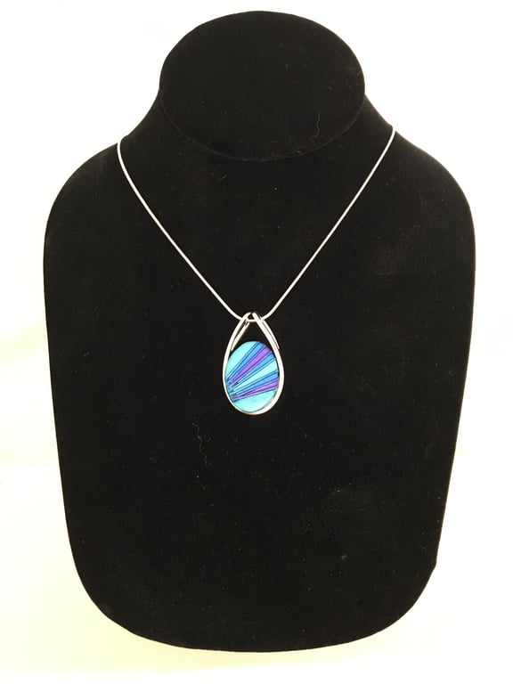 Teardrop Pendant in Peacock Colours