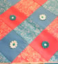 Tote Bag, Hot Pink and Blue with Lace Flowers - Image 6
