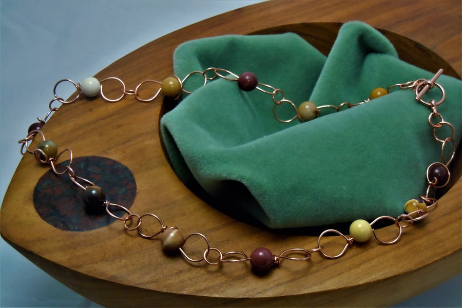 Mookaite & copper necklace
