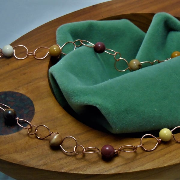 Mookaite & copper necklace