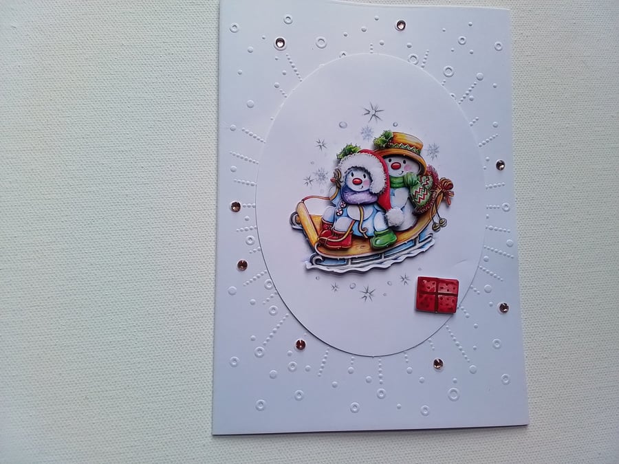 Christmas card. Snowmen Christmas card. Ref 236