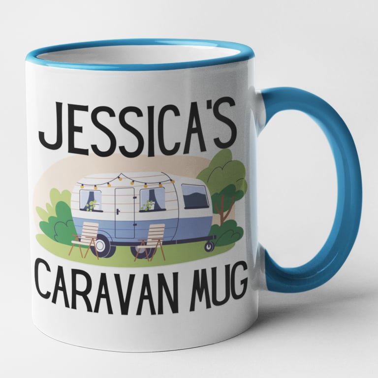 Personalised Name Caravan Mug  NEW Design Caravan Gift 