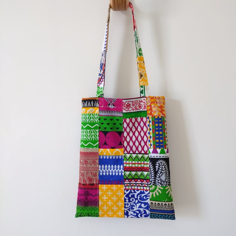 Indian Hand Block Print Fabric Cotton Tote Bag