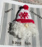 Christmas card with a gnomes head 