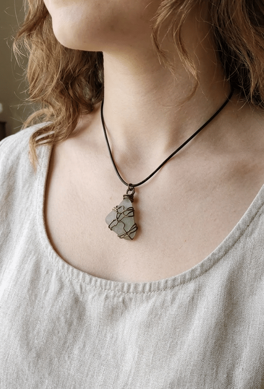 Sea-Washed Treasures - Cumbrian Sea Glass & Bronze Pendant