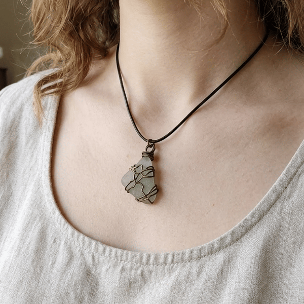 Sea-Washed Treasures - Cumbrian Sea Glass & Bronze Pendant