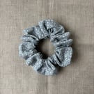 100% cotton light blue floral scrunchie