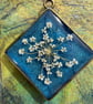 Real flower and leaf Pendant in blue  - Image 2