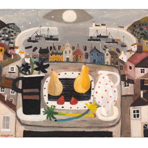 Spotty Jug . Signed and titled Collectors Tintoretto Gesso Print 45x32cms Image 