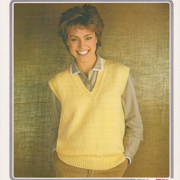 Vintage Knitting Paper Pattern 1776: Richard Poppleton, Double Knit Vest