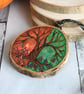 Summer to Autumn Tree, Pyrography with colour wood slice hanging decoration. - Image 5