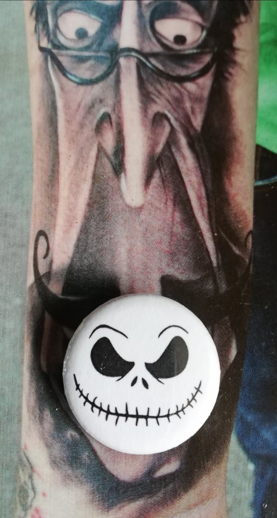 Halloween Jack - White 25mm Button Badge - Free Postage!