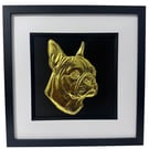 Boston Terrier Framed Wall Art, Gold or Silver Leaf Dog Gift