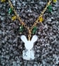 Cute Lampwork Glass Rabbit and Gold Plated Chain Necklace 18 inch - Image 4