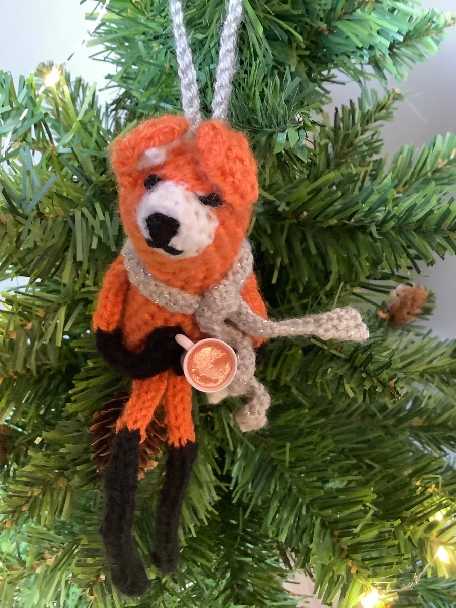 Festive Fox Hanging or Sitting Decoration