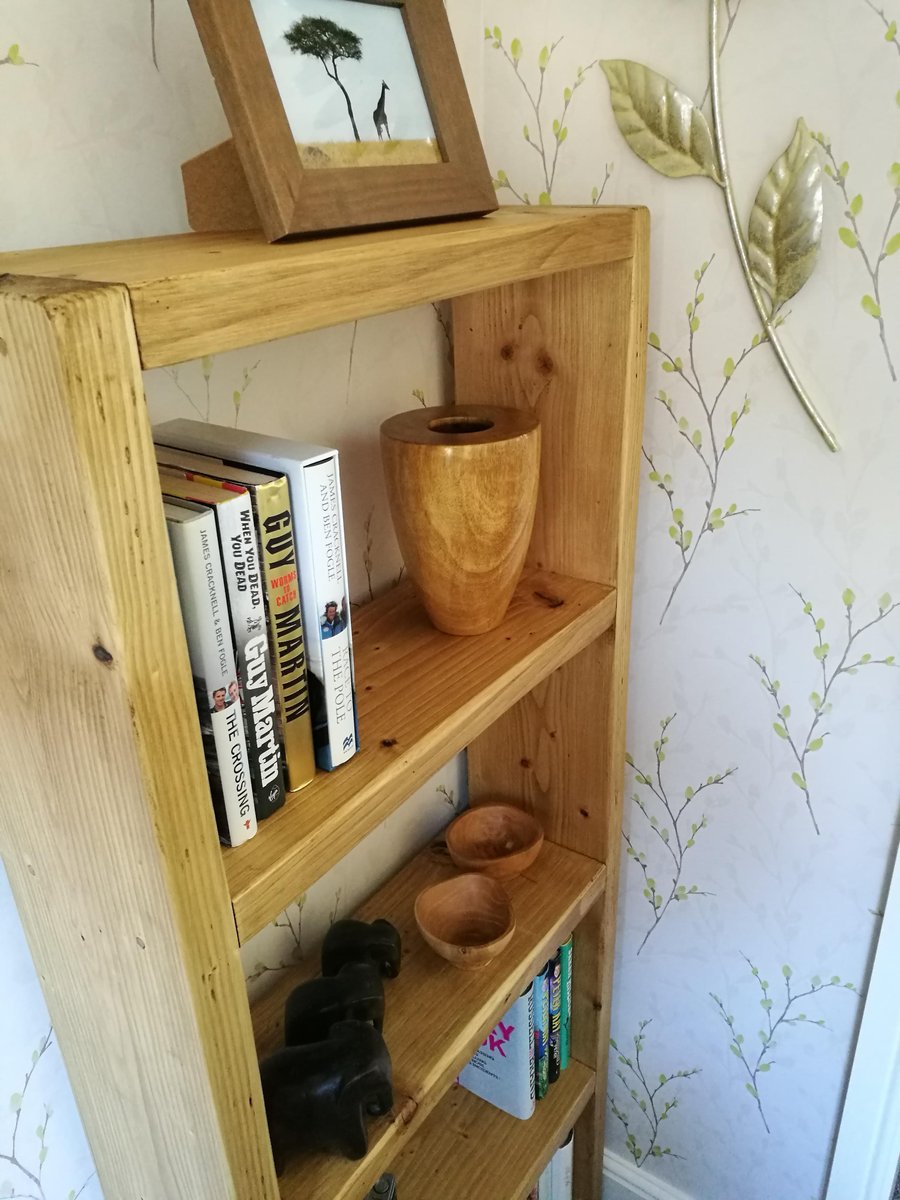 Chunky bookcase handmade bespoke rustic bookcase