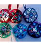 Jewel Fused Glass Christmas Tree Decoration Dichroic  RED - Image 5