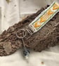 Hand Woven Key Fob with "Moon" planet embellishment Orb 